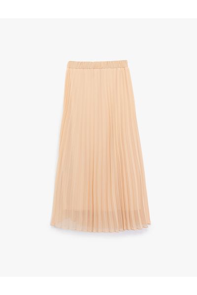 Koton High Waist Midi Pleated Skirt