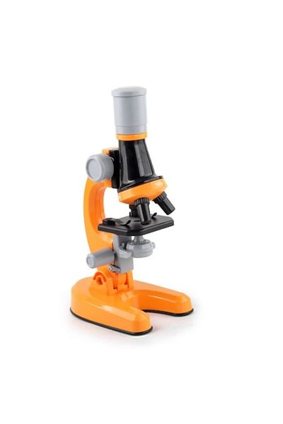 Welora Kit microscop cu accesorii pentru copii, zoom 100x, 400x, 1200x, portocaliu