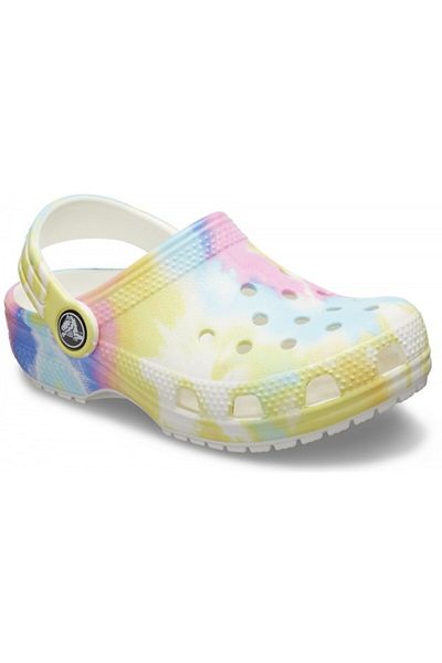 Crocs Saboți Crocs Kids' Classic Tie-Dye Graphic Clog 23-24 EU - C7 US Alb - White/Multi