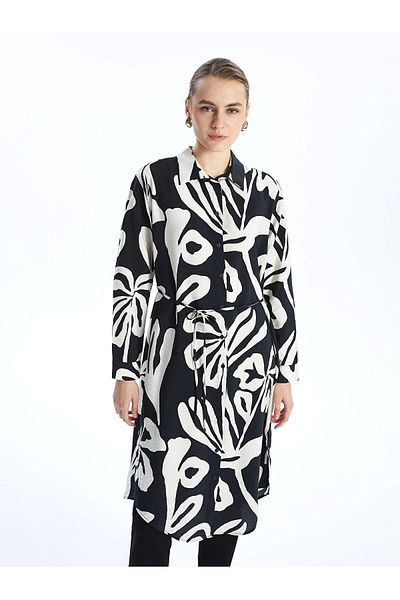 LC Waikiki Lcwaikiki Classic Black Print Women's Shirt Tunic