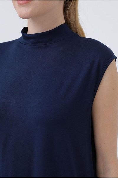 Moda Rosa 25Y7606 - Dark Blue - Thin Combed Cotton Sleeve Underwear