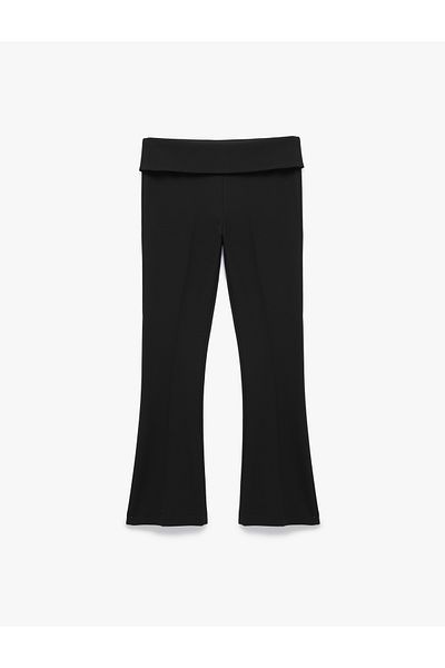 Koton Slim Fit Waist Detailed Spanish Leg Trousers