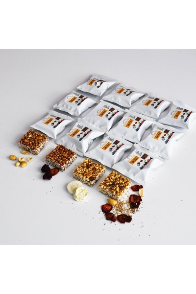 Kakaolu Krokan Bar -Glutensiz- 12 Adet Toplam 180 gr ( %100 Doğal İçerik Sağlıklı Atıştırmalık )