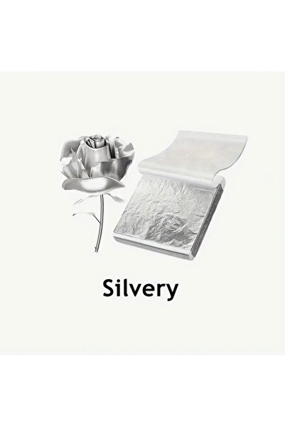 AEÇTASARIM Gümüş Yaprak Varak (10 Adet) Epoksi Reçine (8.5x9cm)