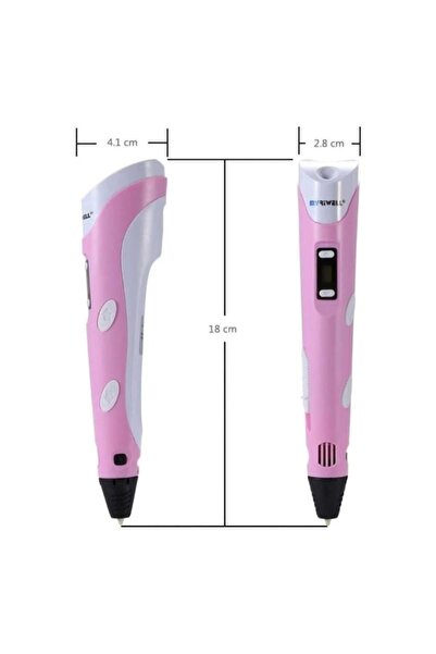 OEM 3D Printing Pen, PLU Filaments 100m, Pink, 16cm