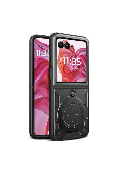 SKYDDAR INNOVATION Husă pentru Motorola Razr 50 Ultra, CamGuard Pro, inel magnetic, protecție cameră, set autocolante, neagră