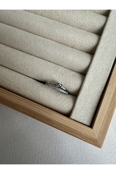 ringbox Silver Colored Knot Detailed Pinky Ring