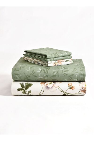 Master Home Textile طقم غطاء لحاف قطني مزهر، 200 خيط، مقاس كينج، 6 قطع، سحاب ...