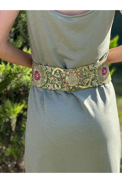 Gönülden Tasarım Hand-Processed Osmanli Motifed Binding Women's Belt 75 cm