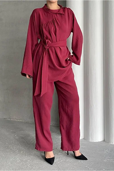 Moda Rosa 25Y7512 - Bordo - Shoulder Button Detail Suit