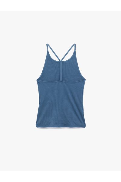 Koton Cotton Back Detail Sleeveless Halter Neck Blouse