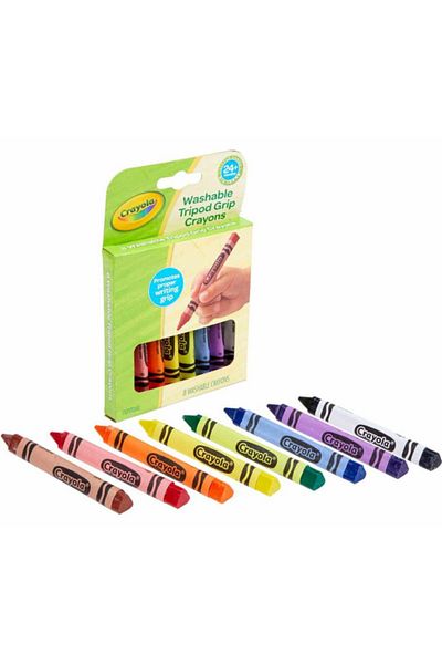 Crayola 8-Piece Washable Tripod Grip Crayon Set