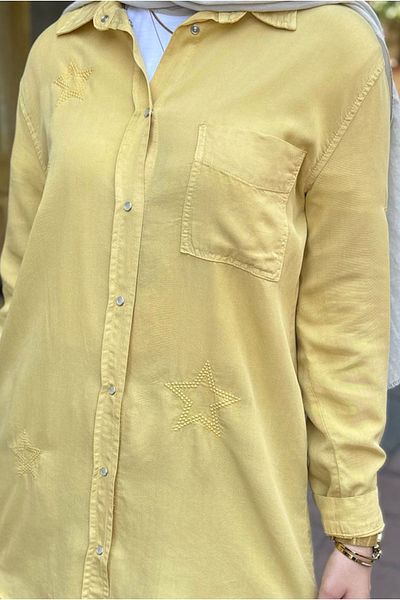 Moda Rosa 25Y7022 - Yellow - Star Embroidered Shirt