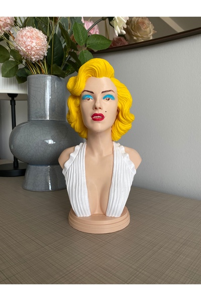 Root Made Marilyn Monroe Büstü 25 cm Dekoratif Heykel Ev / Ofis Dekorasyonu E...