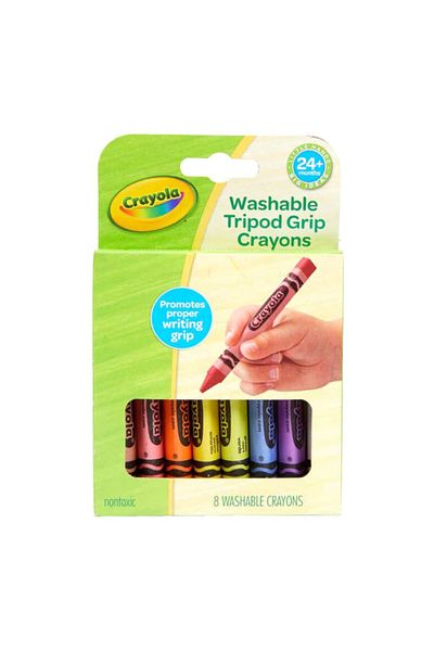 Crayola 8-Piece Washable Tripod Grip Crayon Set