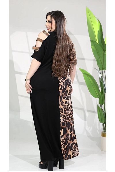 Kokostrendi Apple Pattern Crystal Stone Dress - Black