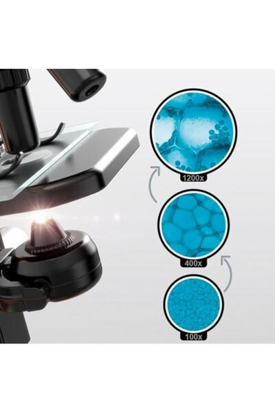 dalimag Children's Toy Microscope with Three Magnifications, 100x, 400x, 1200x, Orange