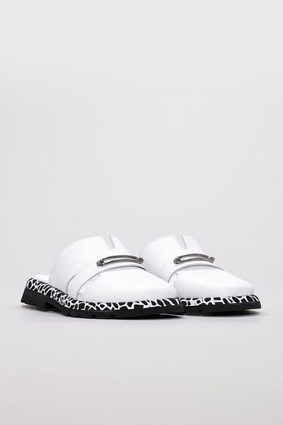 Ayakkabıhane Genuine Leather Inside and Outside White Comfortable Women's Flat Slippers Ah0871026191026