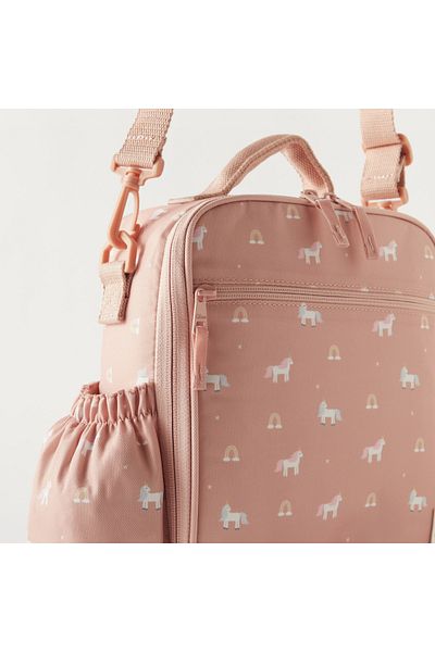 Citron Unicorn Print Insulated Lunch Bag with Shoulder Straps