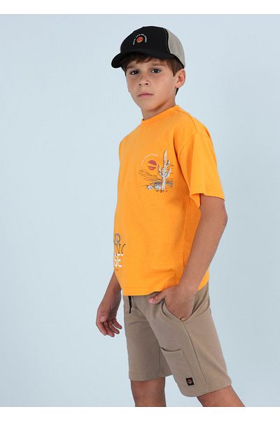 MAYORAL 6653 Model 3 Piece Set for Boy - T-Shirt, Shorts and Hat