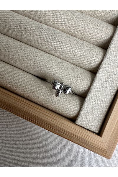 ringbox Silver Colored Steel Tarnish Free Winged Ring