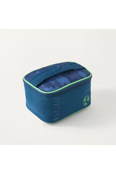 Spirit Camouflage Print Lunch Bag with Top Handle and Zip Closure