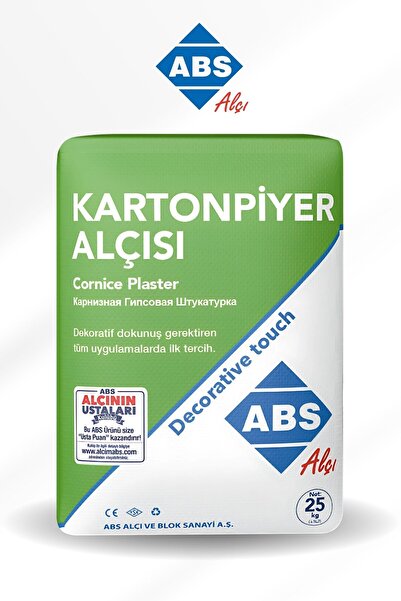 ABS Kartonpiyer Alçısı Çabuk Ve Hızlı Donan 1 Kg Beyaz | Ultra Hızlı Donan De...