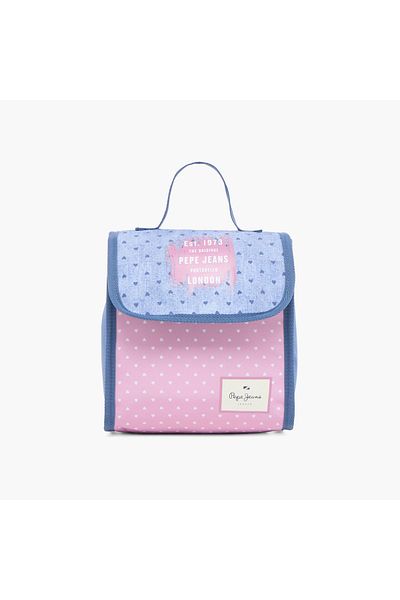 Pepe Jeans All-Over Heart Print Lunch Bag with Grab Handle