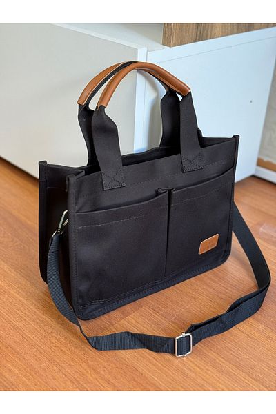 Bagnest Canvas Women's Hand and Shoulder Bag with Front Pocket