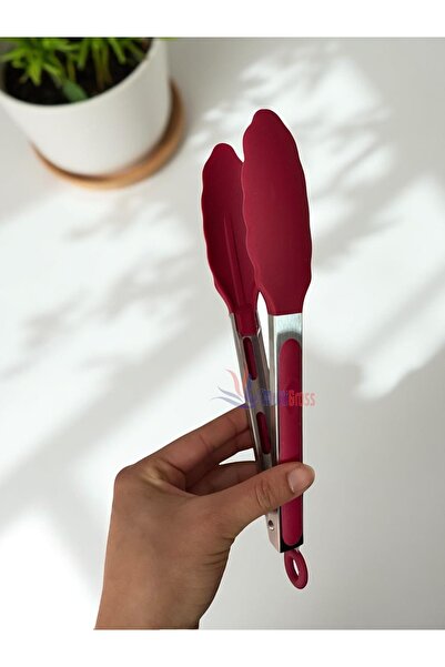 Multiamo Silicone Tip Metal Tongs and Silicone Tongs Set - Set of 2 Tongs