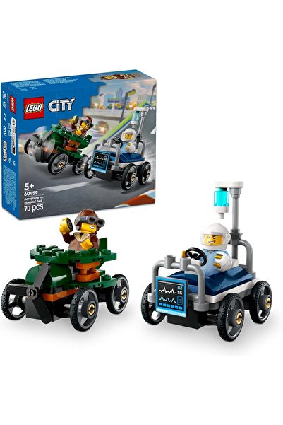 LEGO City Aeroplane vs. Hospital Bed Race Car Pack Toy - Building Set with 2 ...