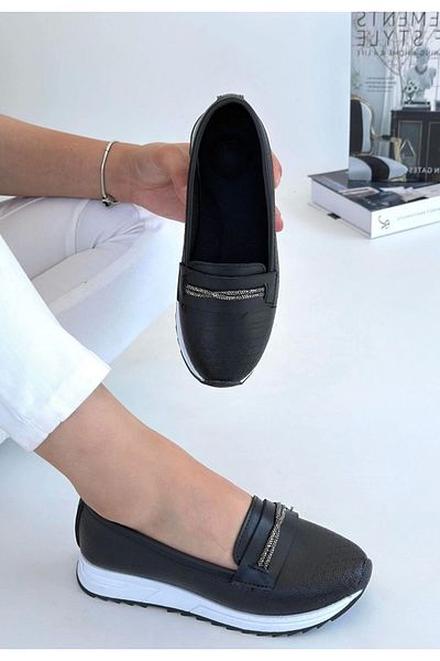 KAZAX Troy Black Skin Ballerina Shoes