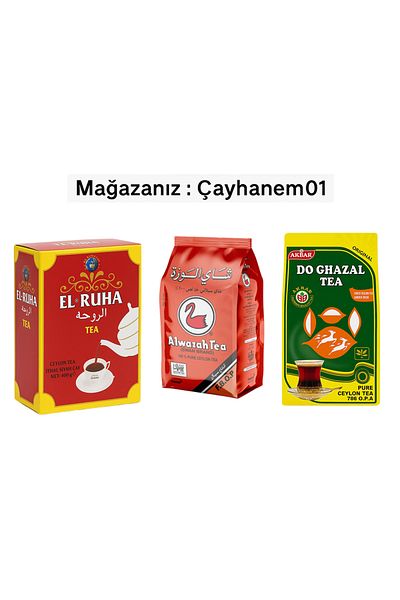 Hepyek El Ruha - Do Ghazal - Alwazah 3-Piece Imported Ceylon Tea Package (3X400 Gr)