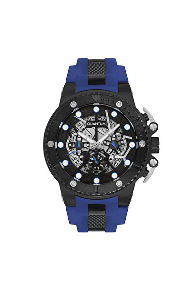 Quantum Hng535.659 Men's Sports Watch – Black Case, Blue Silicone Band