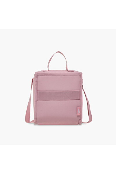 Reebok Logo Applique Lunch Bag with Buckle Closure