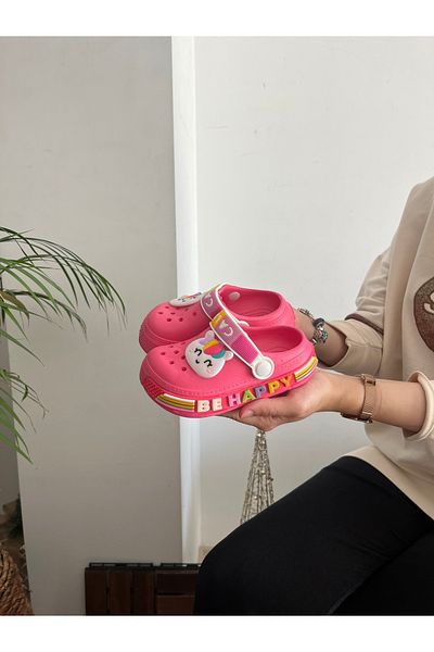 Calx Girl's Pink Unicorn Figured Non-Slip Sole Slippers Sandals
