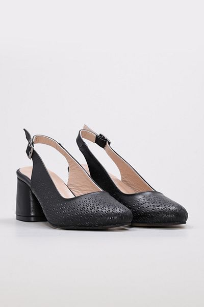 Ayakkabıhane Genuine Leather Inside and Outside Black Stylish Women's Heeled Shoes Ah08129261117