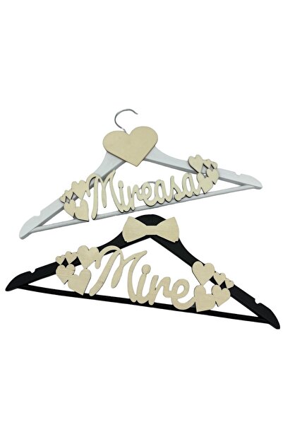 OEM Set 2 umerase alb-negru pentru nunta, model mire/mireasa, 45x23x1 cm