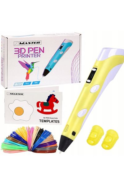 dalimag 3D Pen Set, 10m Cartridges, Templates, Yellow