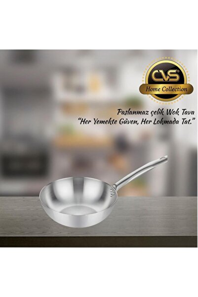 CVS DN 20042 Ametist 28 cm Paslanmaz Çelik Wok Tavası