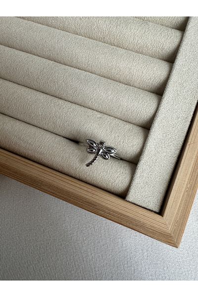 ringbox Silver Colored Steel Tarnish Free Dragonfly Ring