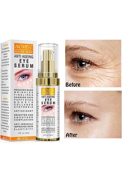 ALİVER Aliver Hyaluronic Acid Eye Essence Cream, Collagen Anti-Aging Gel for Wrinkles - 15 Ml