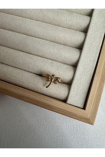 ringbox Gold Steel Tarnish Free Dragonfly Ring