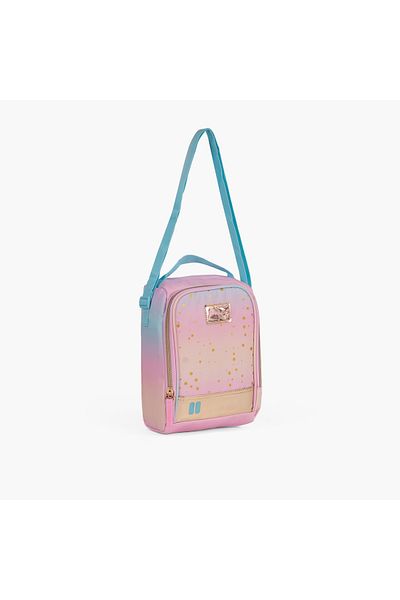 Pause Ombre Lunch Bag with Adjustable Strap and Zip Closure