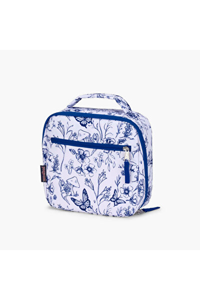 Jansport Floral Print Insulated Lunch Bag with Handle and Zip Closure - Lifetime Warranty