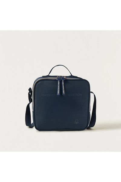 United Colors of Benetton UCB Solid Lunch Bag with Adjustable Strap and Zip Closure