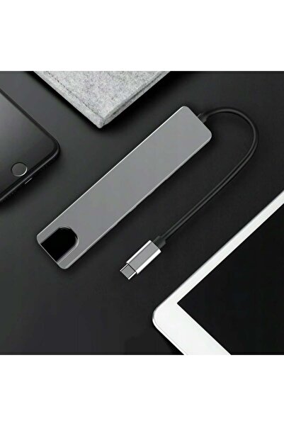 NewEvo Adaptor Hub USB Tip-C 3.1 Multiport 8 în 1 la HDMI 4K, LAN RJ45 Ethernet, 1 x USB Tip-C, 2 x USB-A