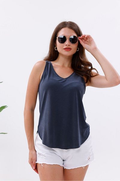 Pulli Collection Tricou cu decolteu în V din țesătură modală Lycra