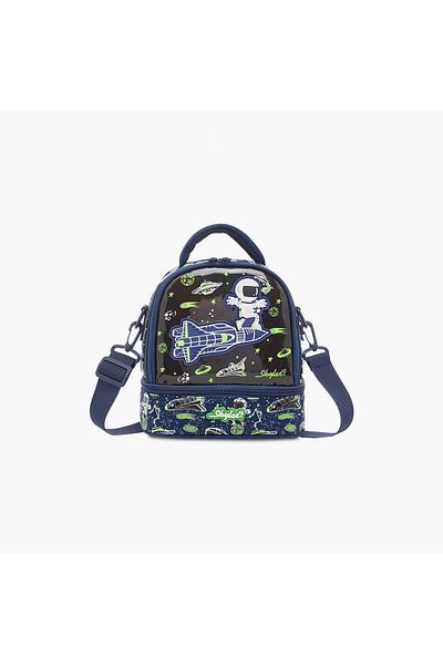 Skylar Glow in the Dark Space Print Lunch Bag with Zip Closure