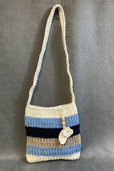 Uretti - Emine 9106 7900 Hand Knitted Wooden Bead Detailed Thick Line Model Shoulder Bag